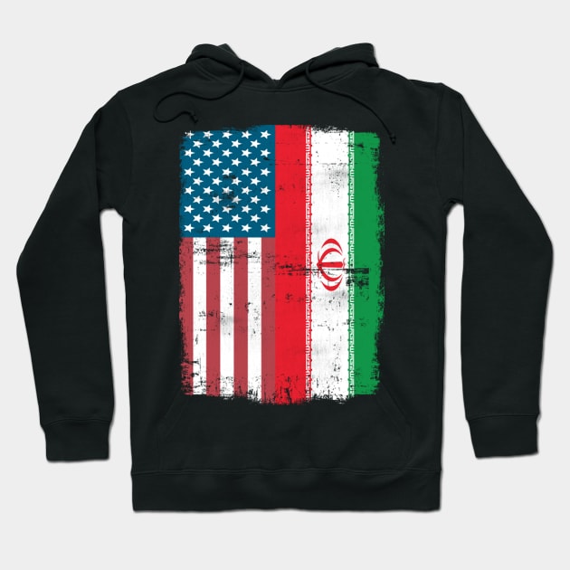 Iranian American Flag - USA Iran Hoodie by levitskydelicia